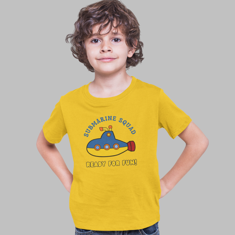 Submarine Squad Ready For Fun! Printed T-Shirt