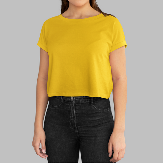 AR&B Women's Crop Top Regular Fit - Yellow