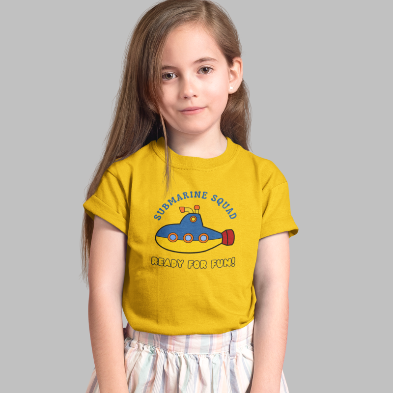 Submarine Squad Ready For Fun! Printed T-Shirt